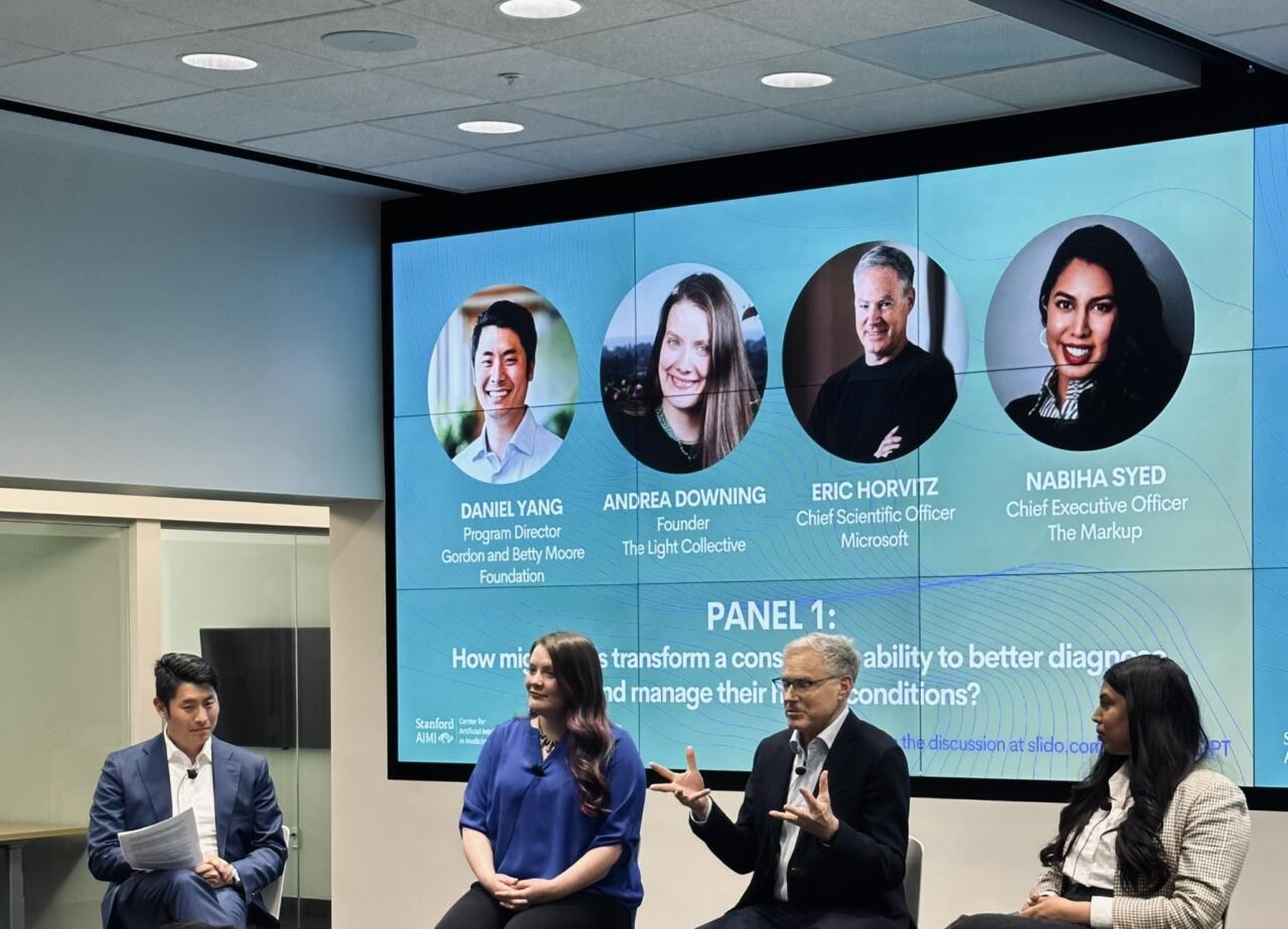 Photo of Markup CEO Nabiha Syed at conference panel with others