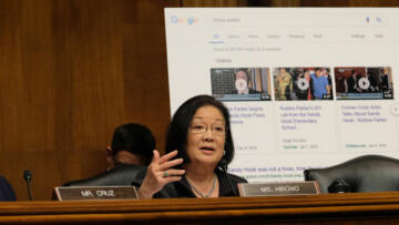 Image of Senator Mazie Hirono, Democrat of Hawaii, speaking at a Senate Judiciary Committee hearing on April 10, 2019