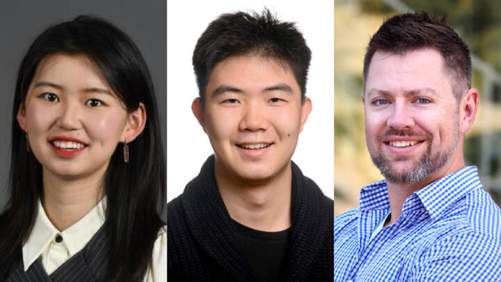 Left to right headshots of Mingqian Zheng, Jiaxin Pei, and David Jurgens