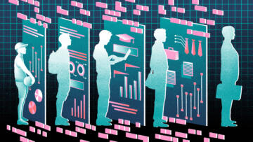 Five progressive silhouettes, ranging from child to young adult, with four data panels next to each of them.