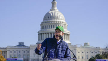 Senator Ron Wyden speaks before the Capitol building in Washington, D.C.